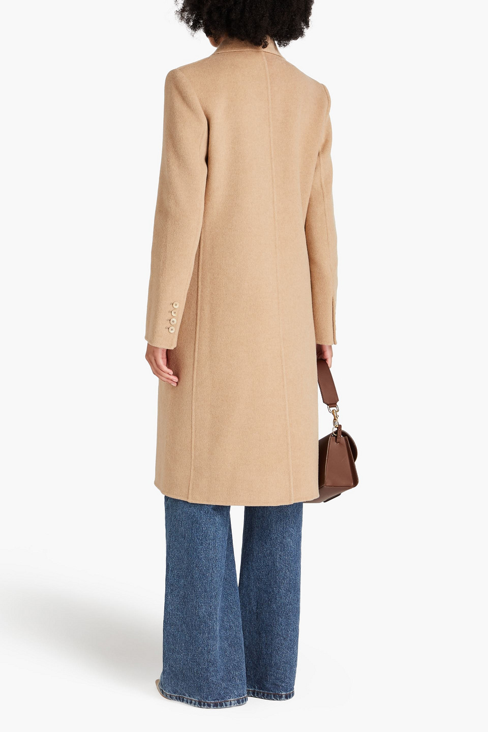 ANOTHER TOMORROW BRUSHED WOOL-FELT COAT