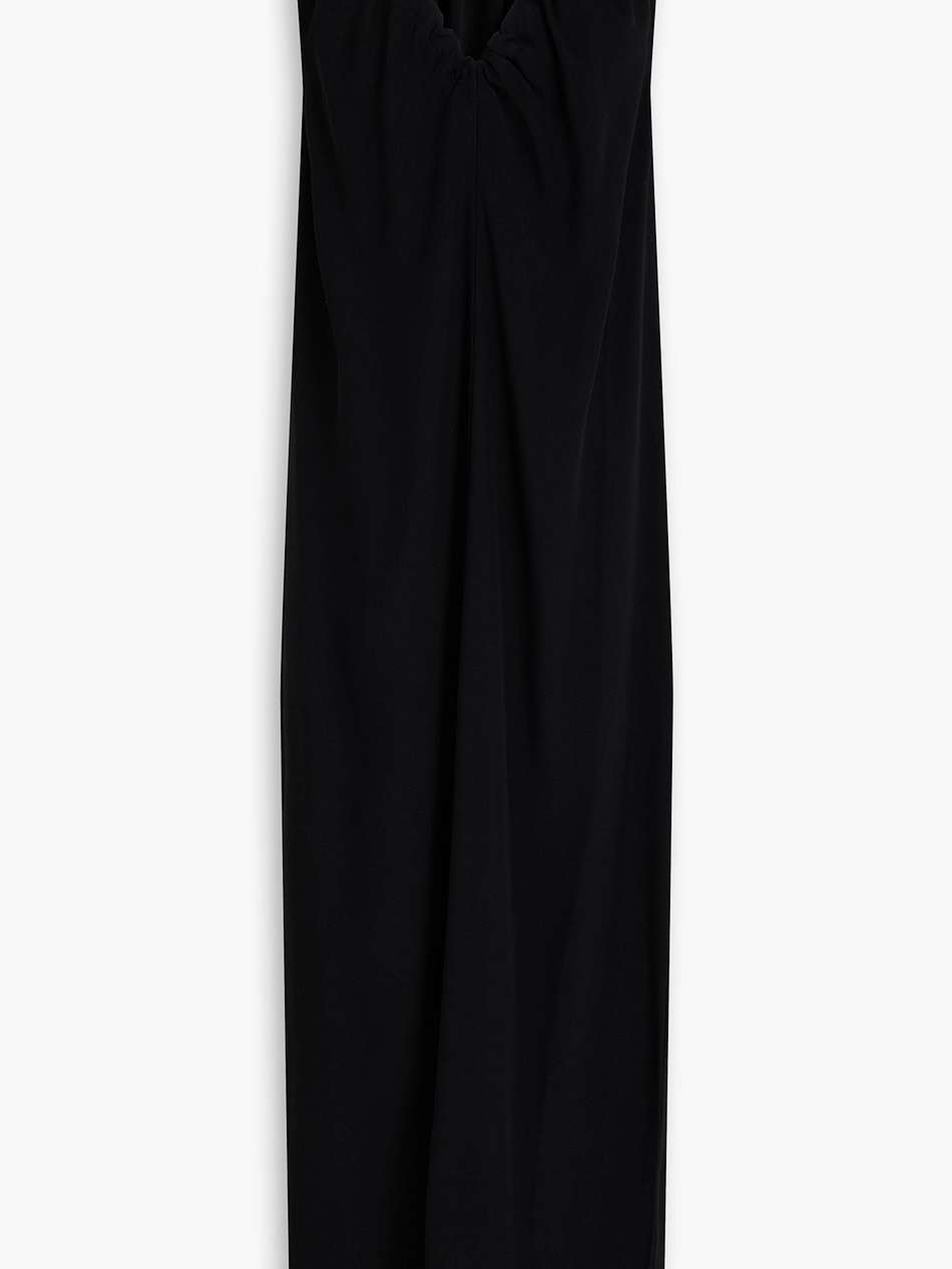 theros ruched crepe midi dress