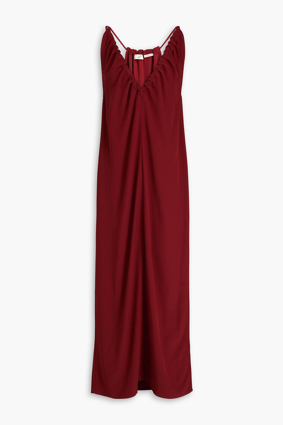 Theros ruched crepe midi dress