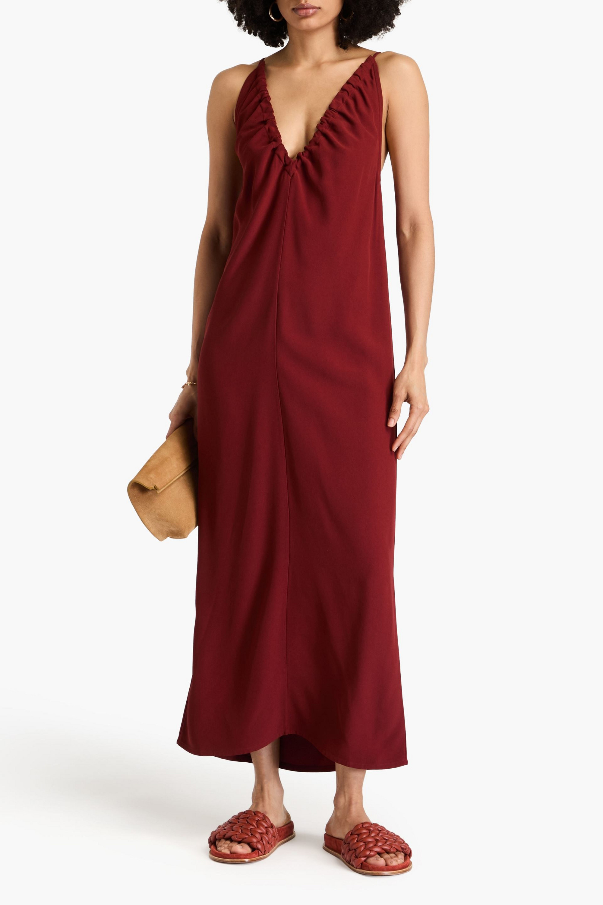BITE STUDIOS Theros ruched crepe midi dress