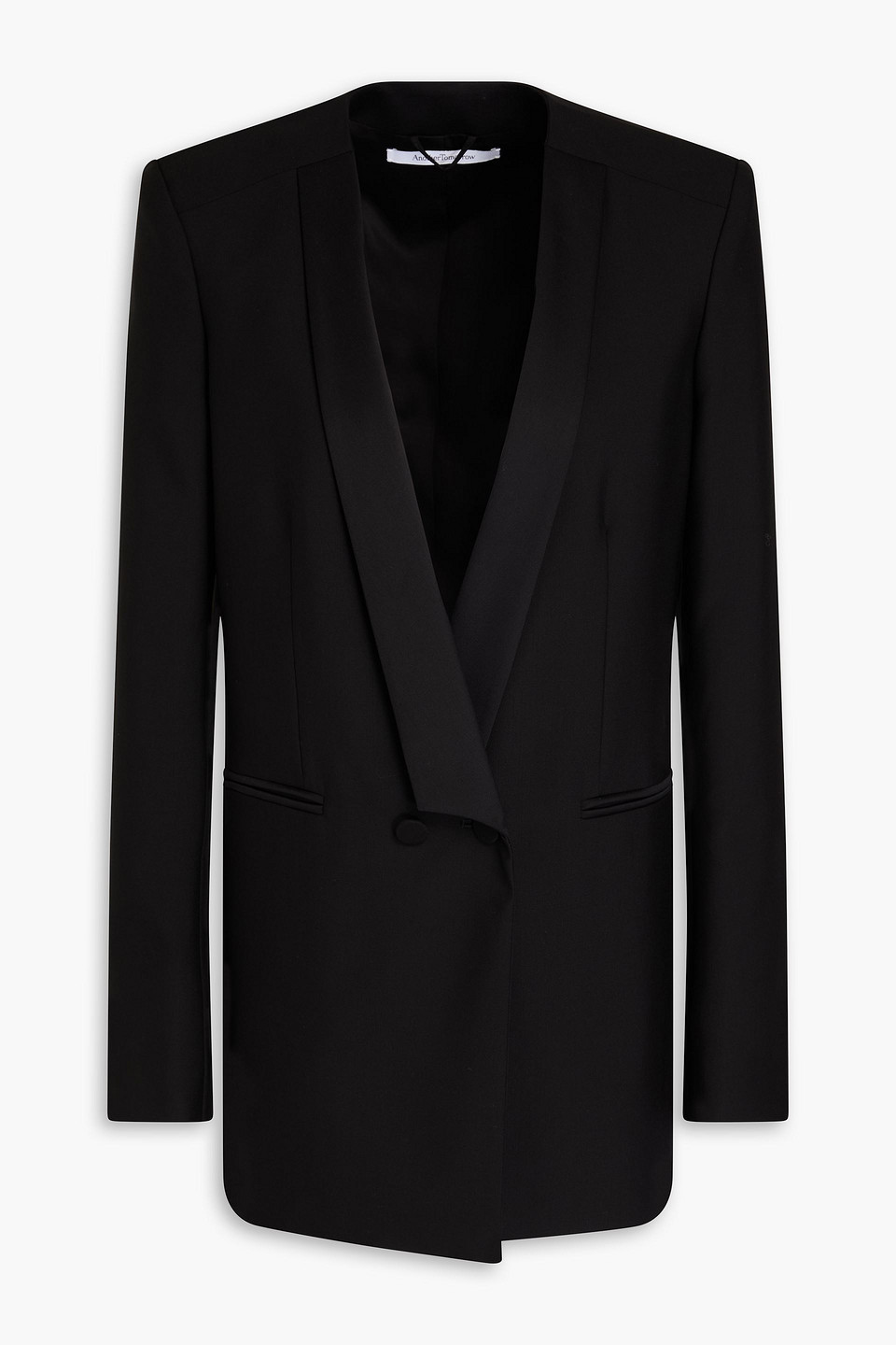 Another Tomorrow Wool Blazer In Black
