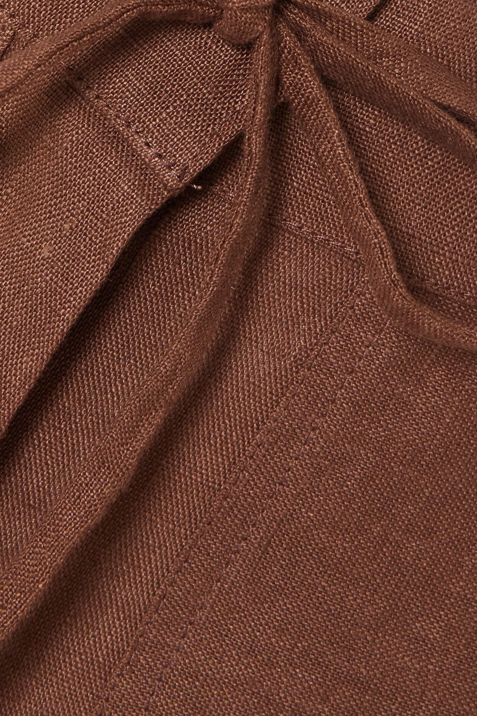 Faithfull The Brand Relais Belted Linen Straight-leg Pants In Brown