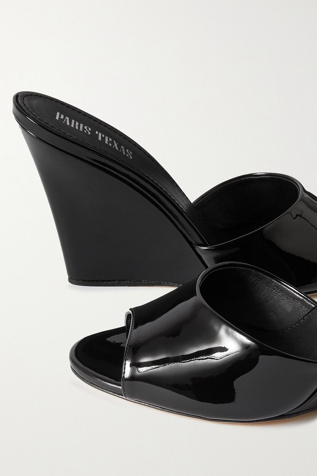 PARIS TEXAS Wanda patent-leather wedge mules