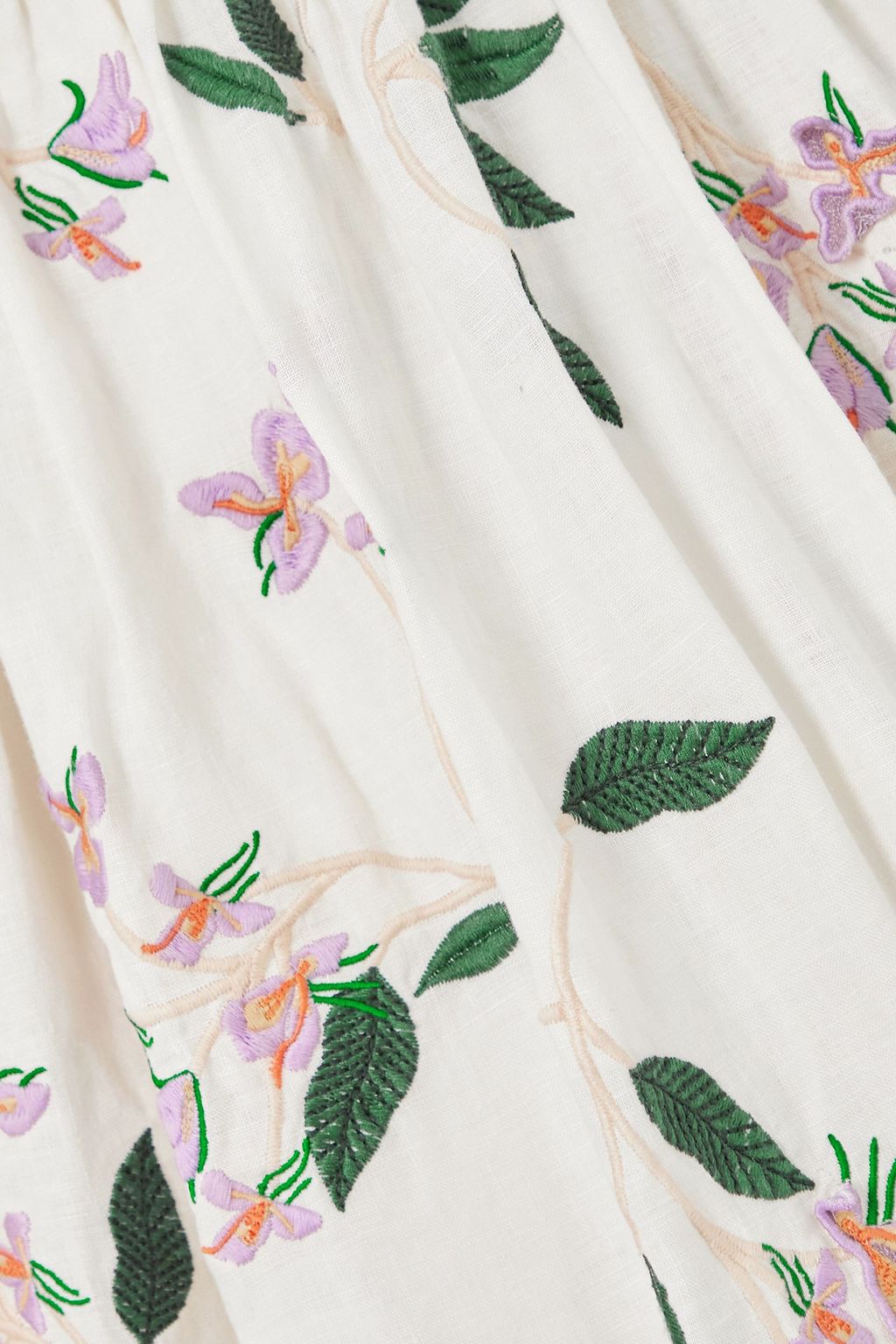 AGUA BY AGUA BENDITA Lima tiered embroidered linen maxi dress