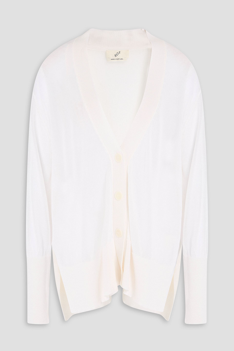 Bite Studios Silk And Cotton-blend Cardigan In Off-white