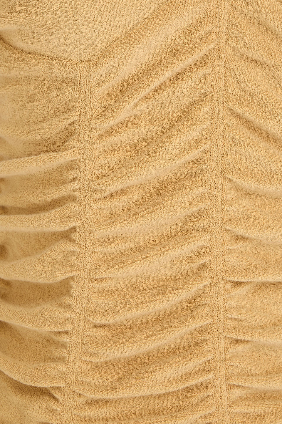 Bite Studios Marea Ruched Cotton-bled Terry Midi Dress In Sand