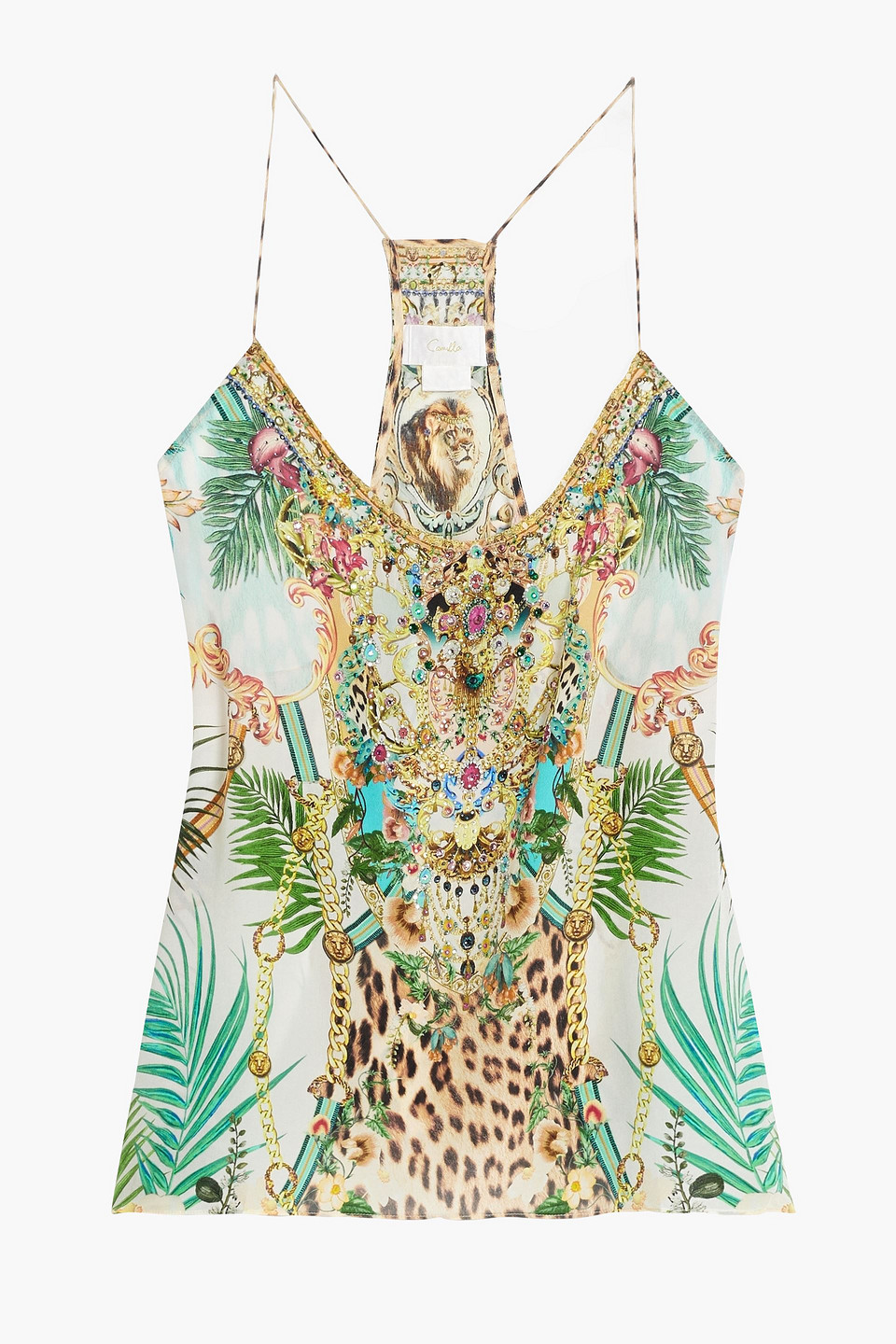 Camilla Crystal-embellished Silk Crepe De Chine Camisole In Mint