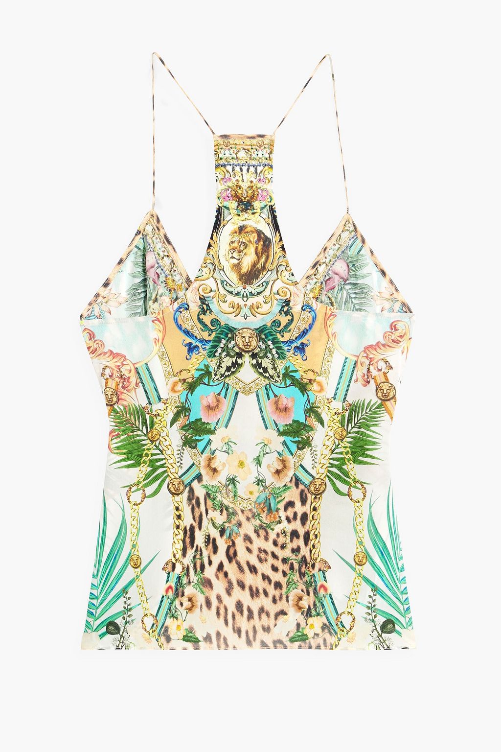 CAMILLA Crystal-embellished silk crepe de chine camisole