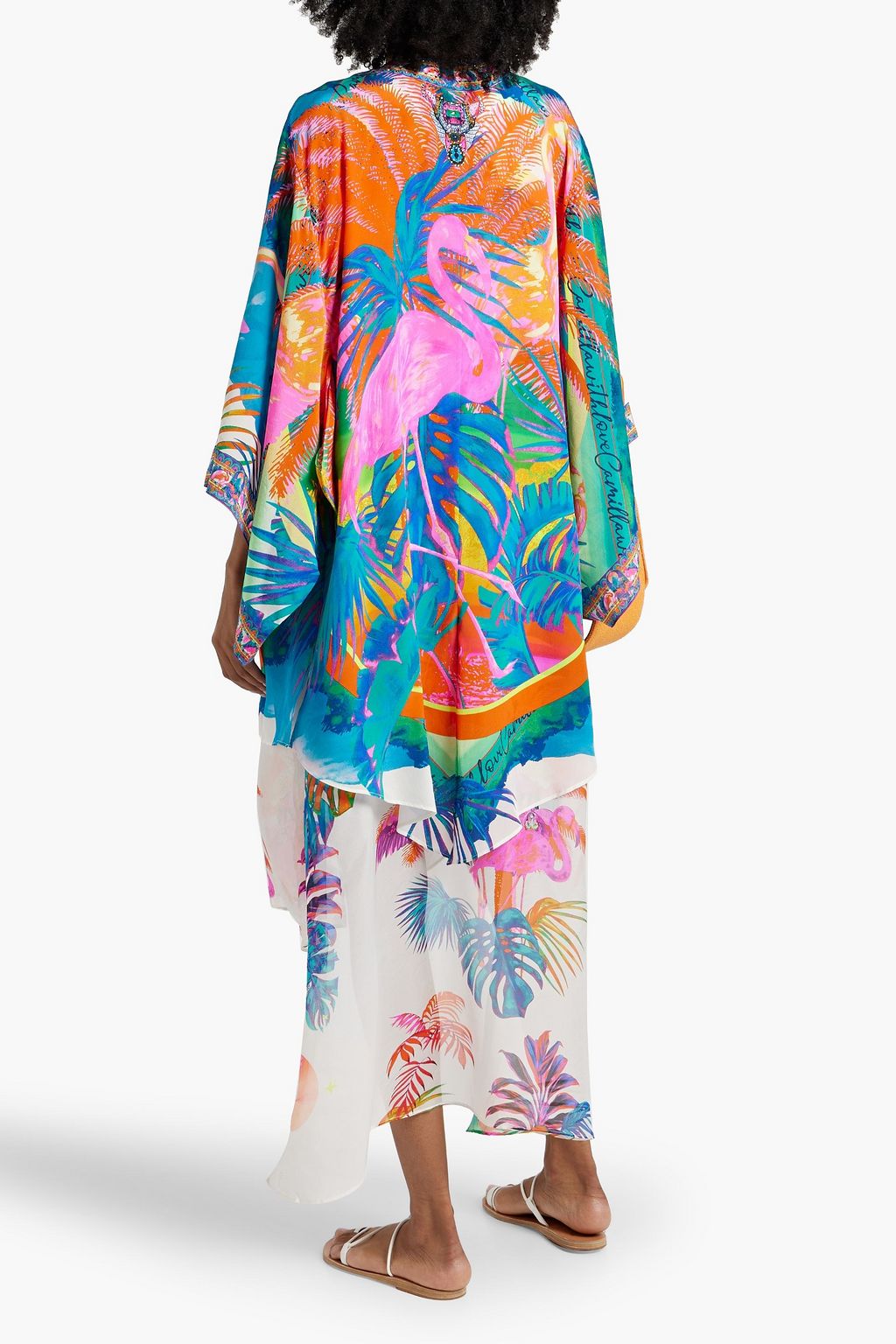 CAMILLA Crystal-embellished silk crepe de chine kimono