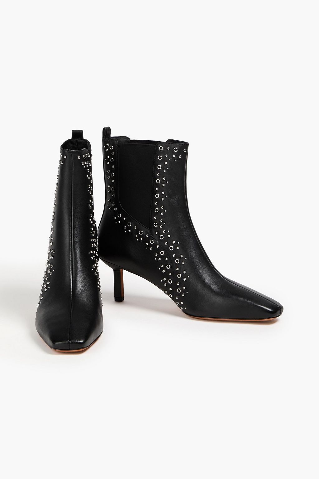 3.1 PHILLIP LIM بوت بطول الكاحل مصنوع من الجلد مزين بحلقات معدنية