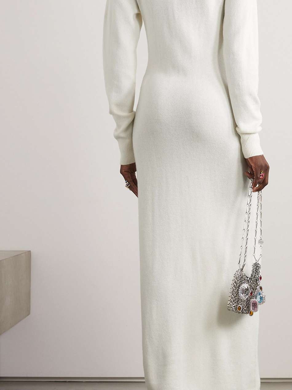 embellished merino wool and cashmere-blend maxi dress
