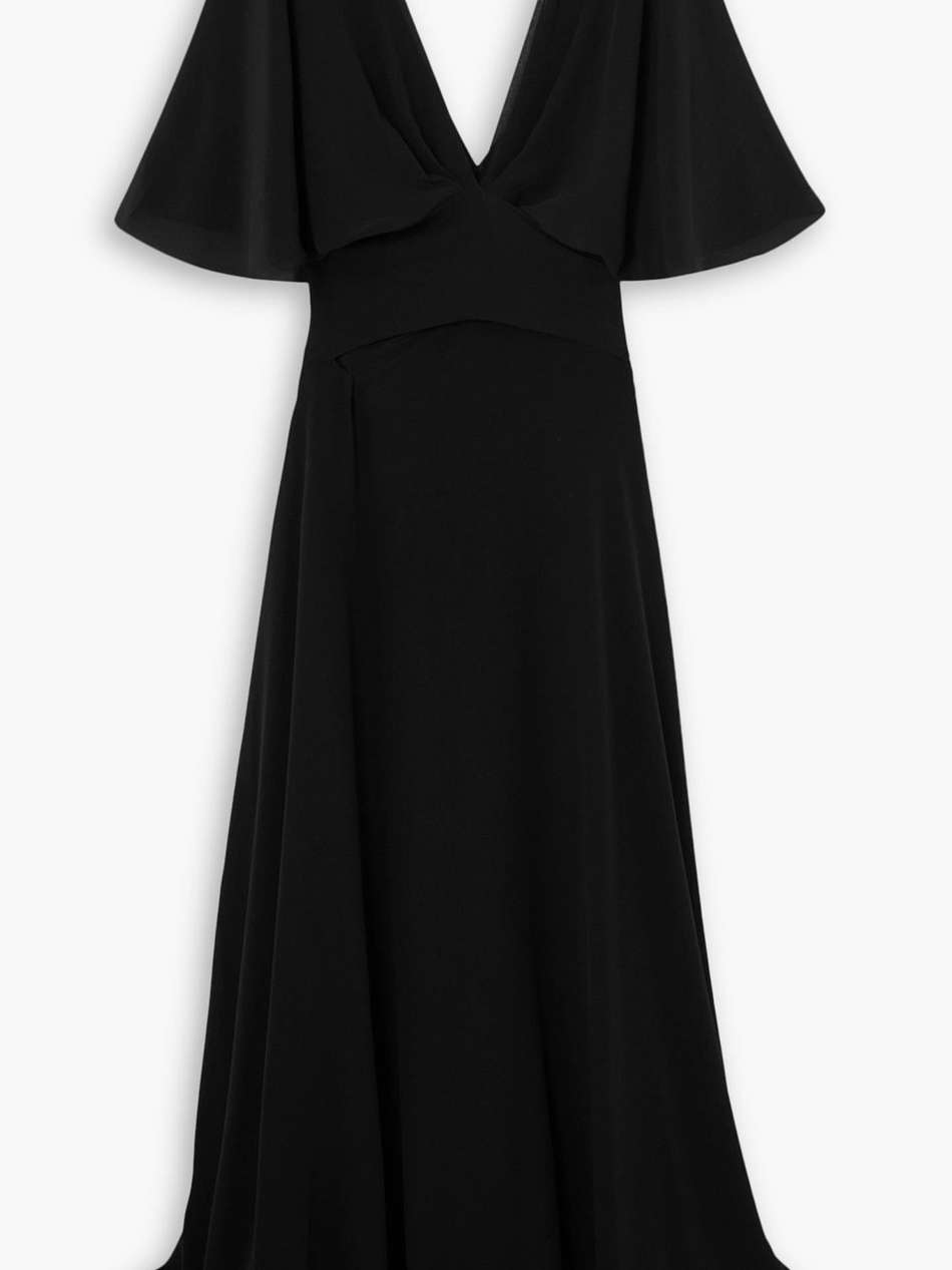 martina draped silk maxi dress