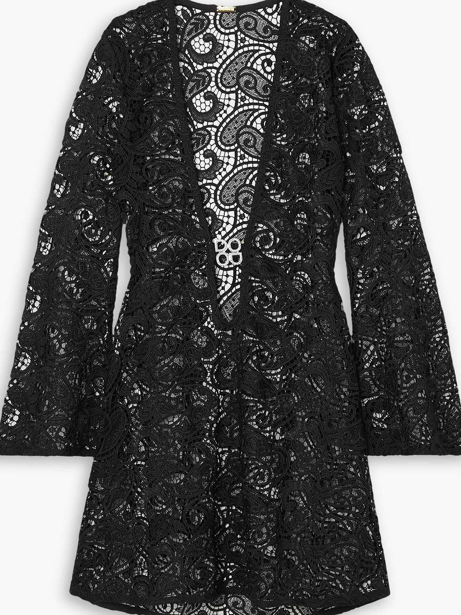 alesso embellished guipure lace mini dress