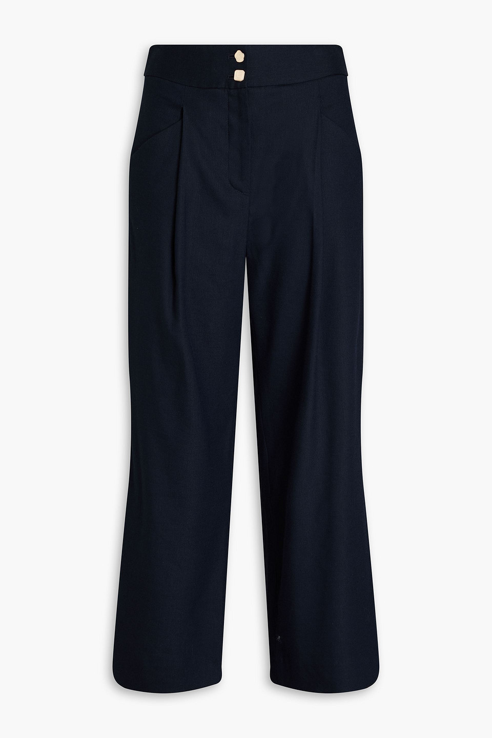 Veronica Beard Kuna Linen-blend Wide-leg Pants In Navy