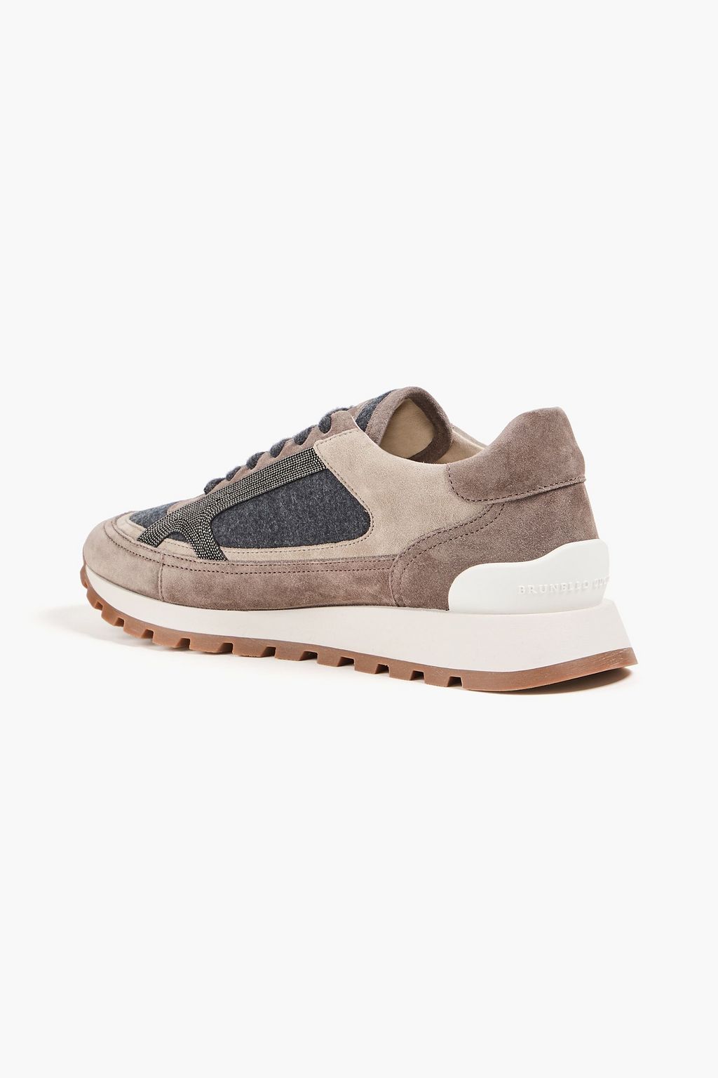 BRUNELLO CUCINELLI Bead-embellished suede sneakers