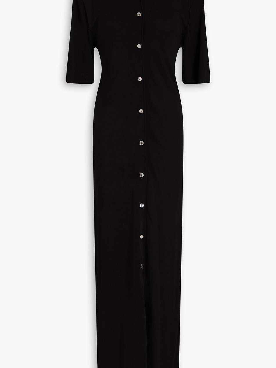 open-back jersey maxi shirt dress