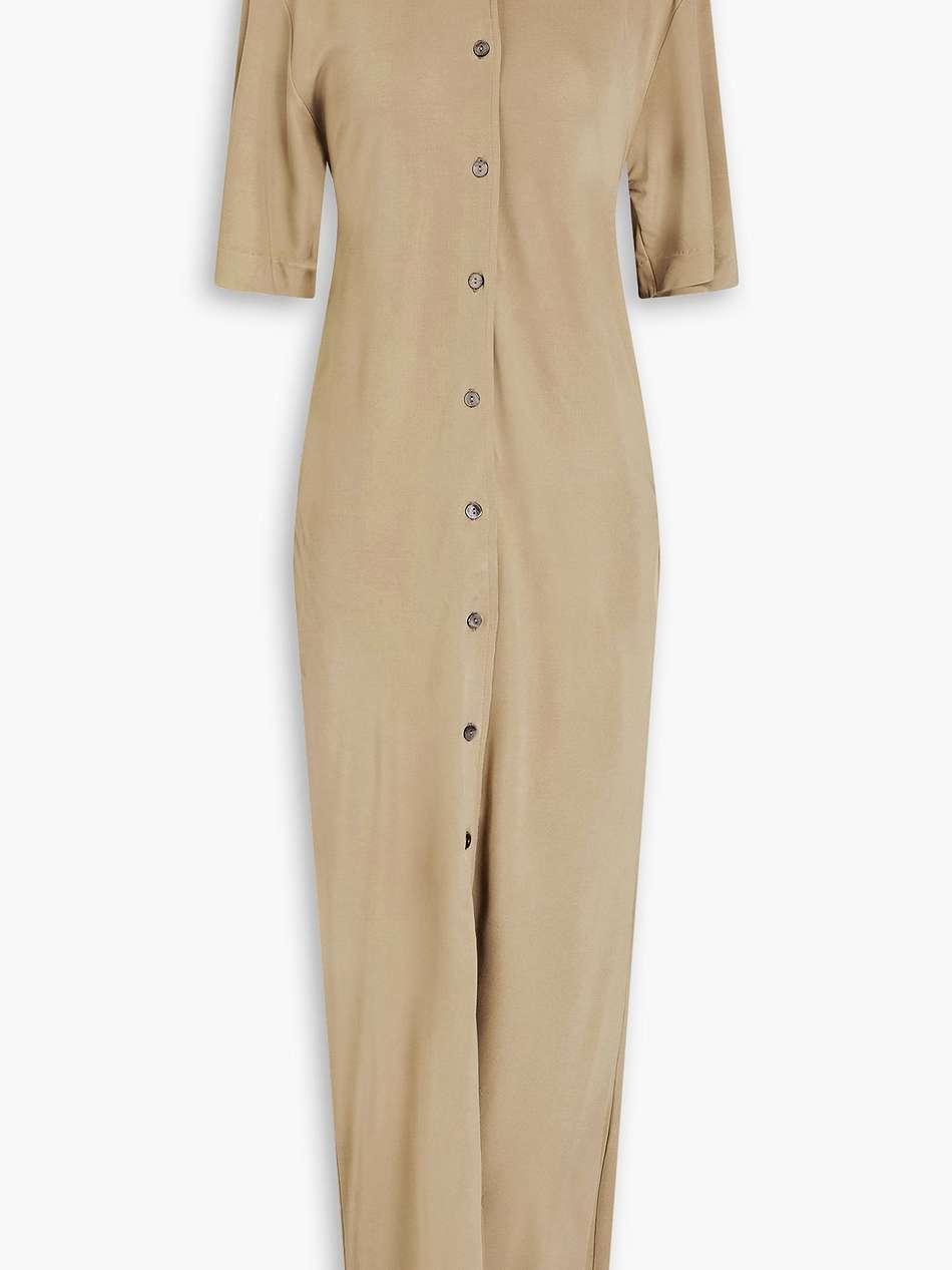 open-back jersey maxi shirt dress