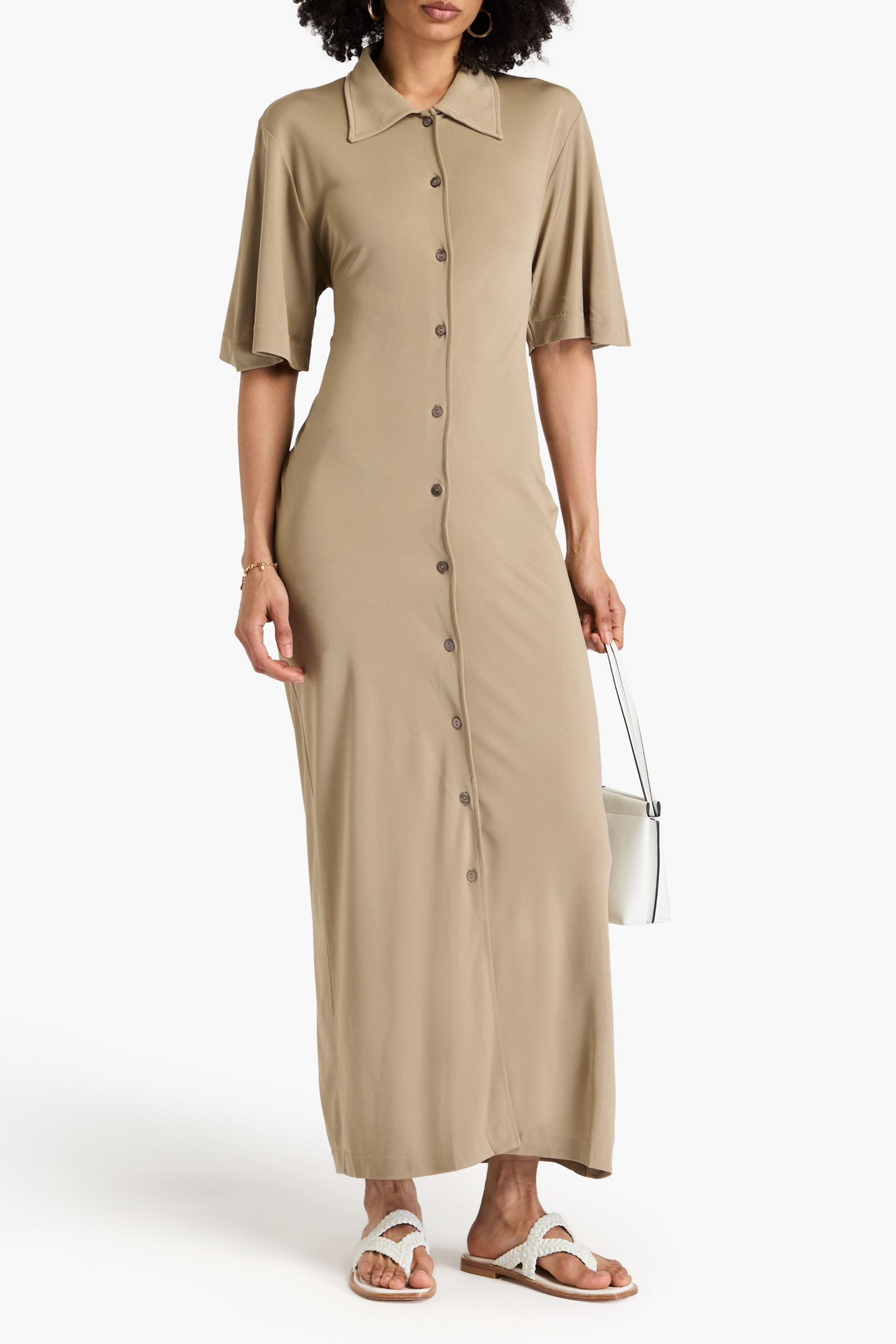 BITE STUDIOS Open-back jersey maxi shirt dress