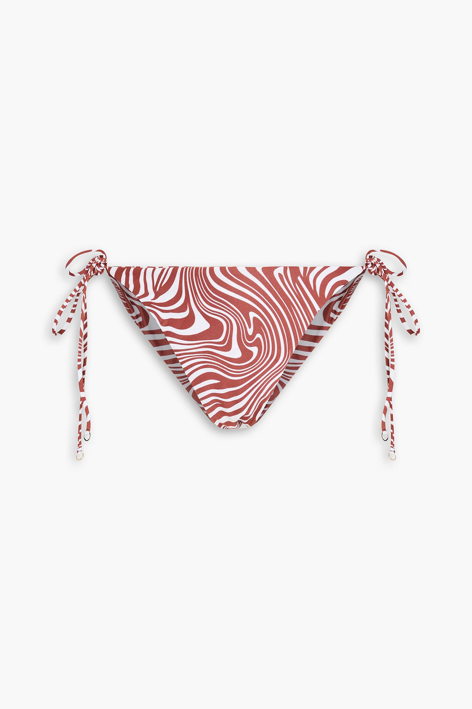 Faithfull Ambra Zebra-print Stretch-econyl® Bikini Briefs In Brown