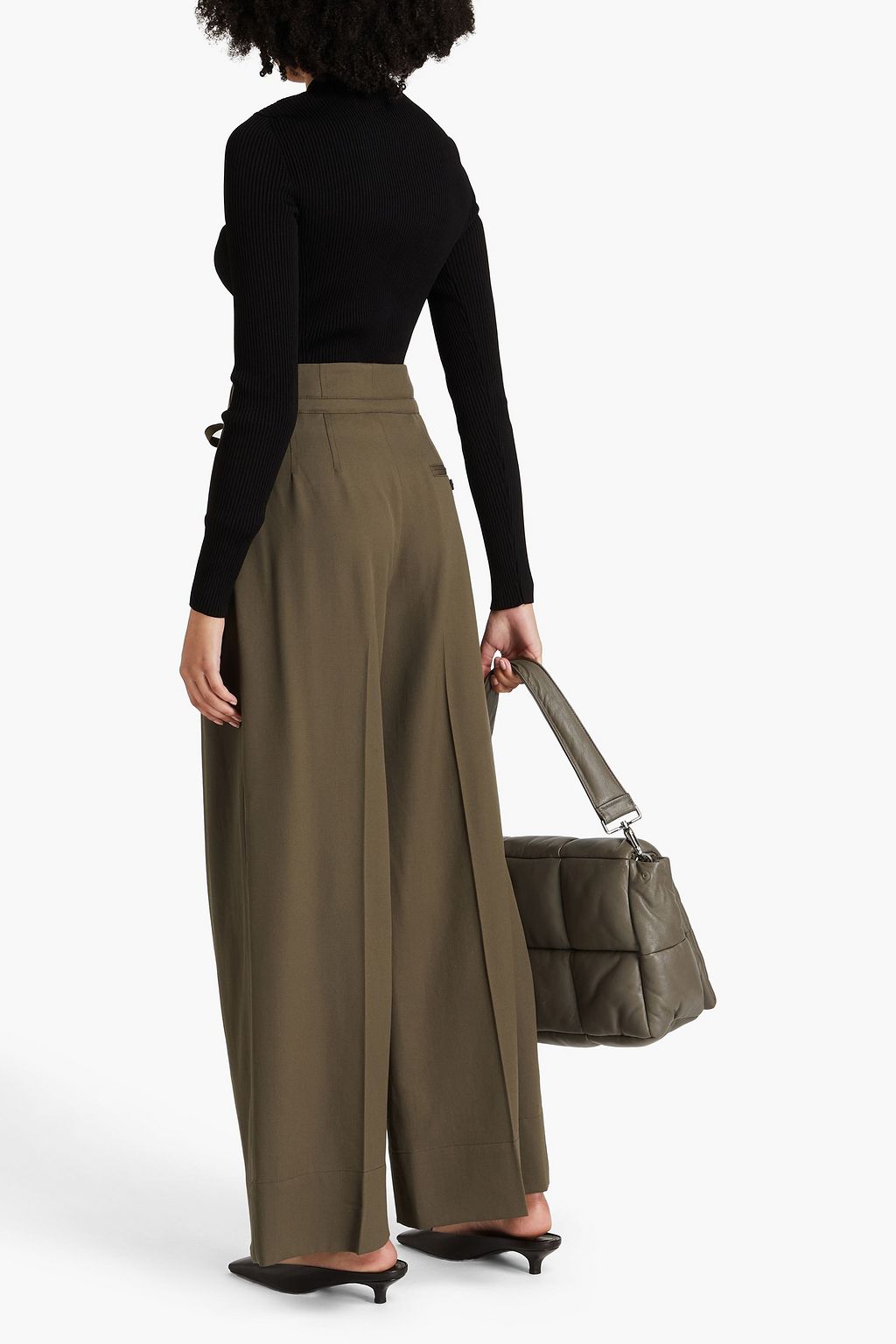 3.1 PHILLIP LIM بنطلون بأرجل واسعة من مزيج الصوف والتويل