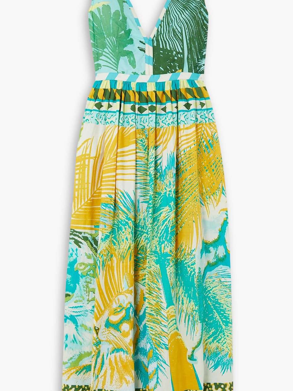 sophie wild life printed cotton maxi dress