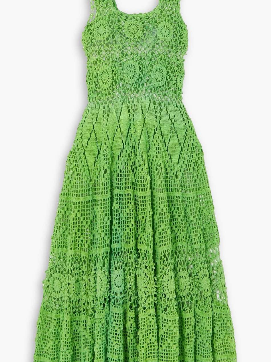 crocheted cotton midi dress