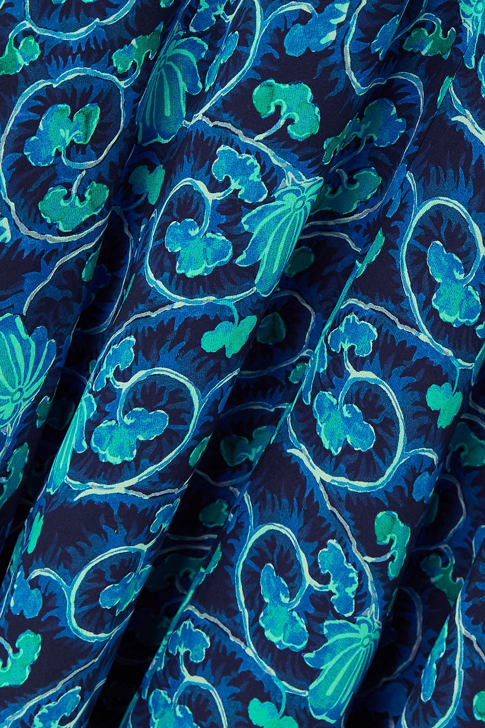 Saloni Chandra Floral-print Silk Maxi Dress In Midnight Blue