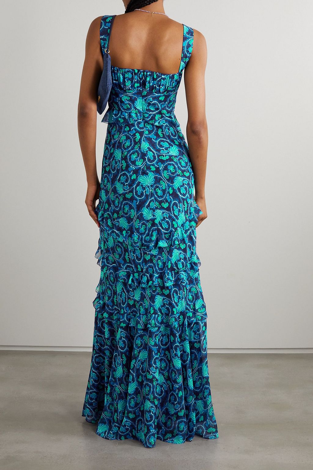 SALONI Chandra floral-print silk maxi dress