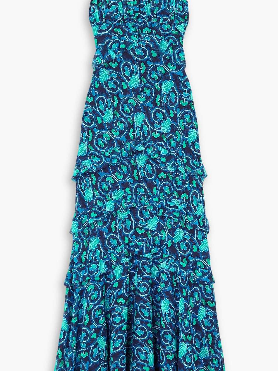 chandra floral-print silk maxi dress