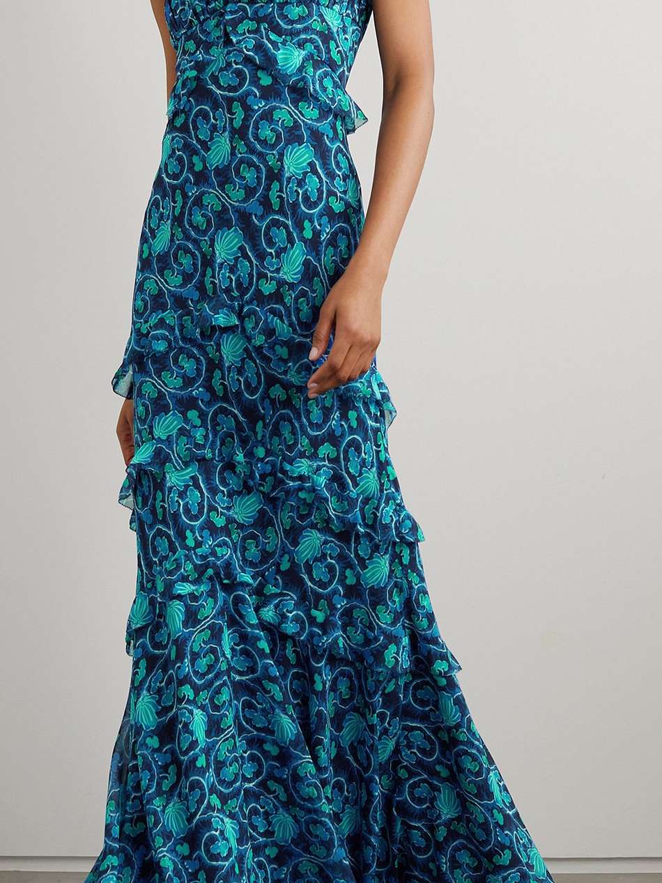 chandra floral-print silk maxi dress