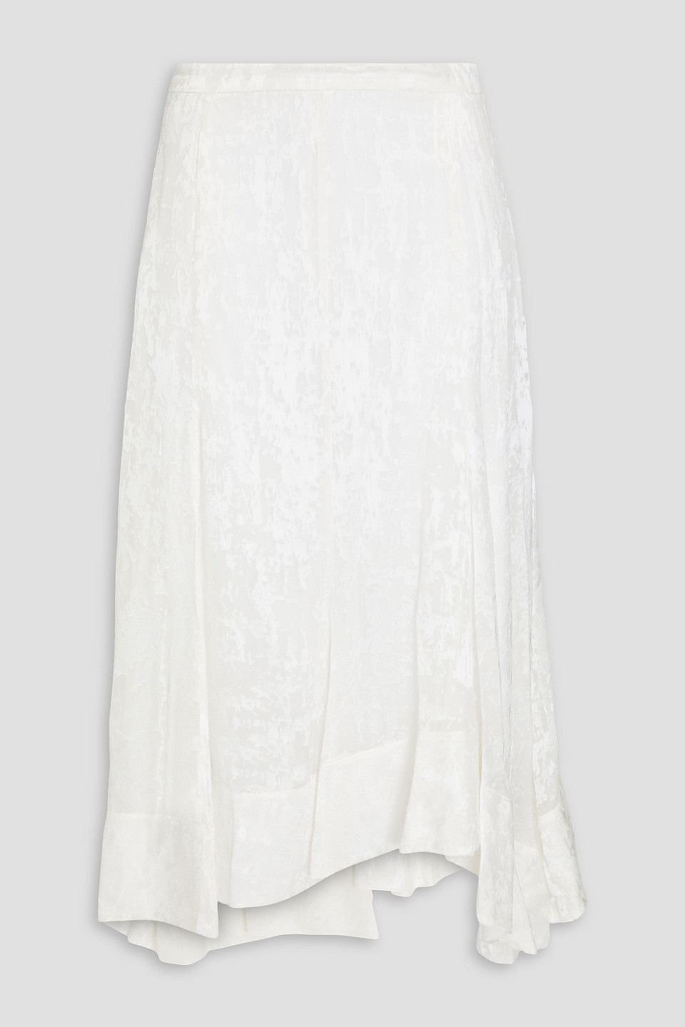 3.1 Phillip Lim Asymmetric Burnout-effect Satin Skirt In Ivory