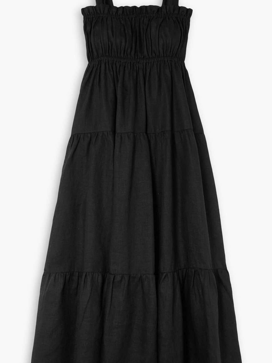 bellamy smocked tiered linen midi dress