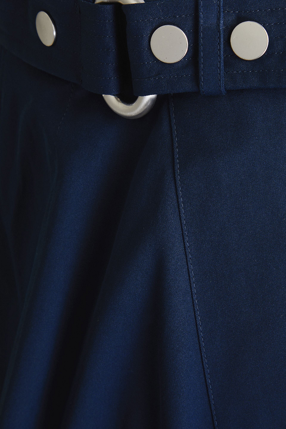 Shop 3.1 Phillip Lim Cotton Oxford Midi Skirt In Navy