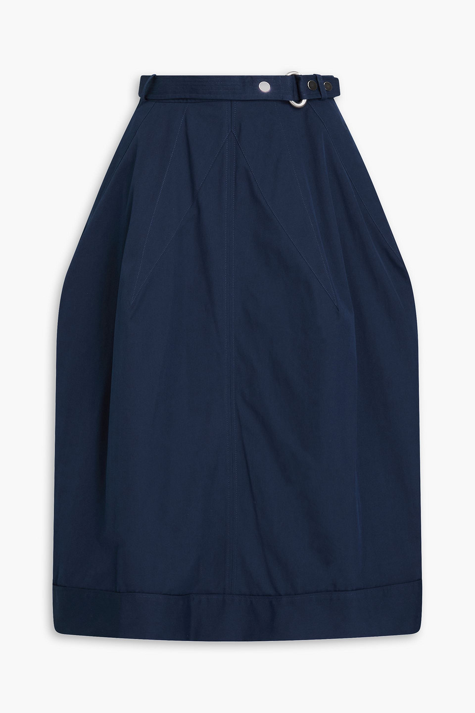 3.1 Phillip Lim Cotton Oxford Midi Skirt In Navy