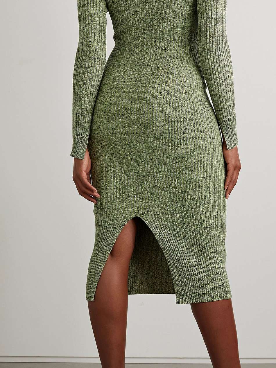 elijah cutout ribbed-knit midi dress