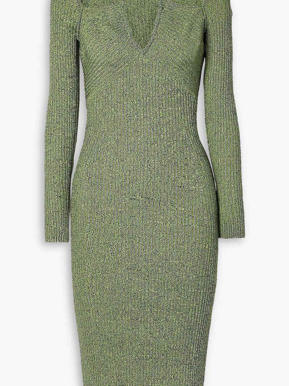 elijah cutout ribbed-knit midi dress
