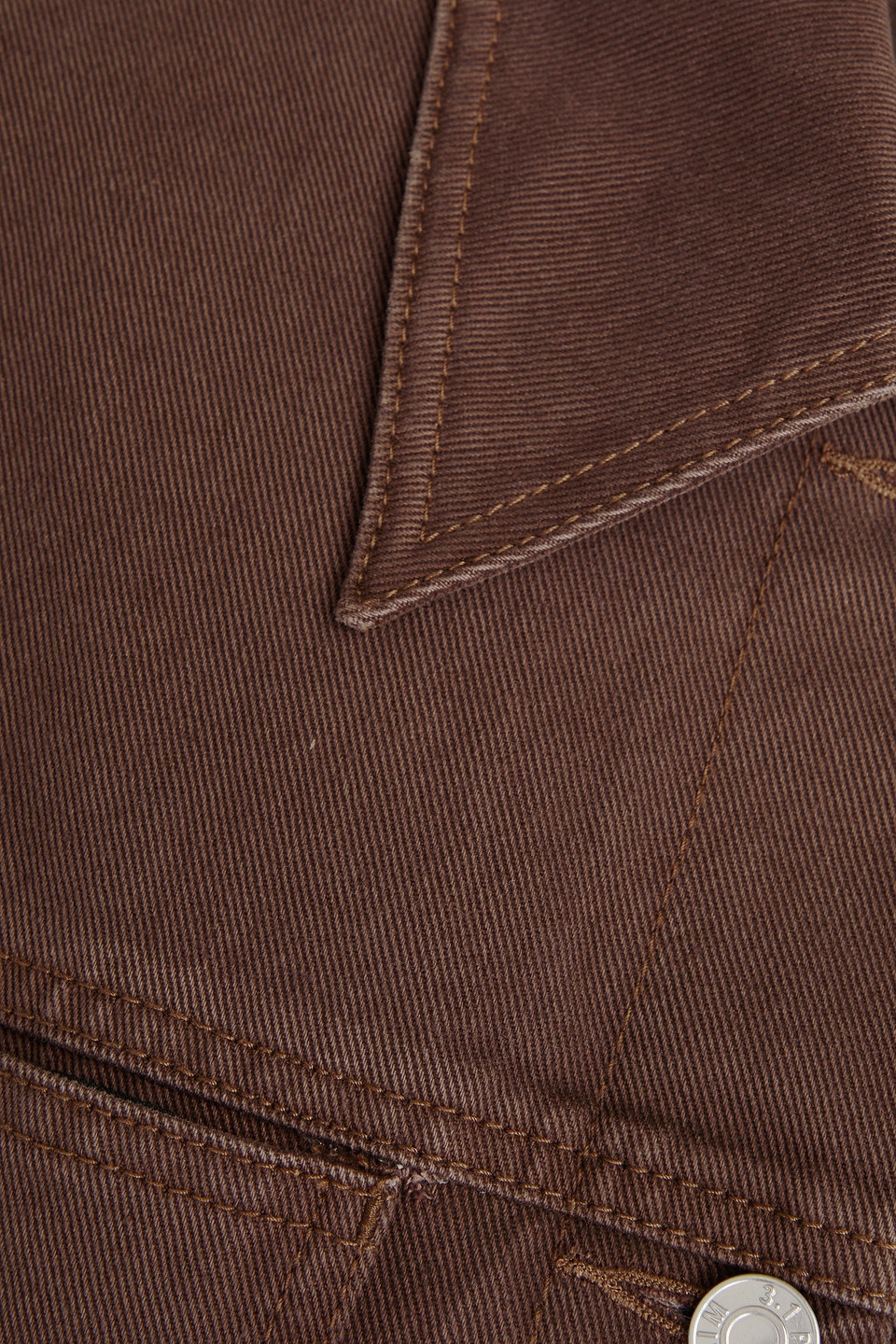 Shop 3.1 Phillip Lim Eyelet-embellished Denim Jacket In Chocolate