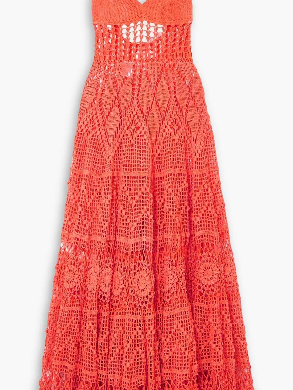 sophia open-back crocheted cotton maxi dress