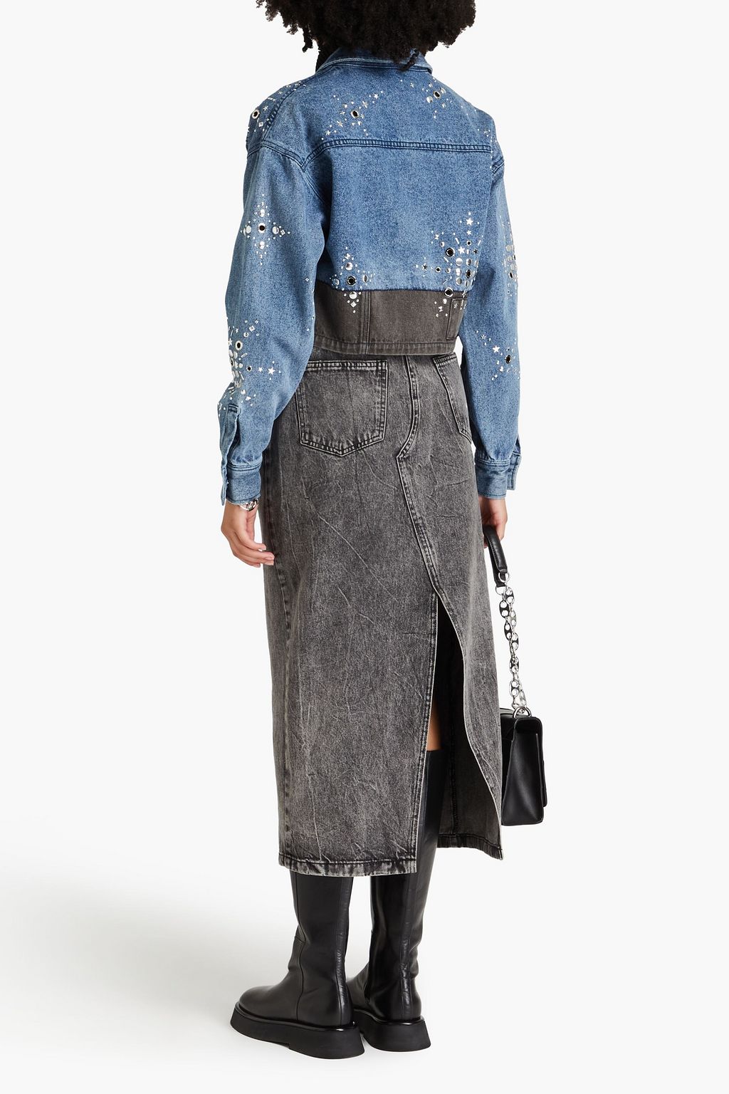 3.1 PHILLIP LIM جاكيت "ليبرتي" من الدنيم بلونين ومزركش