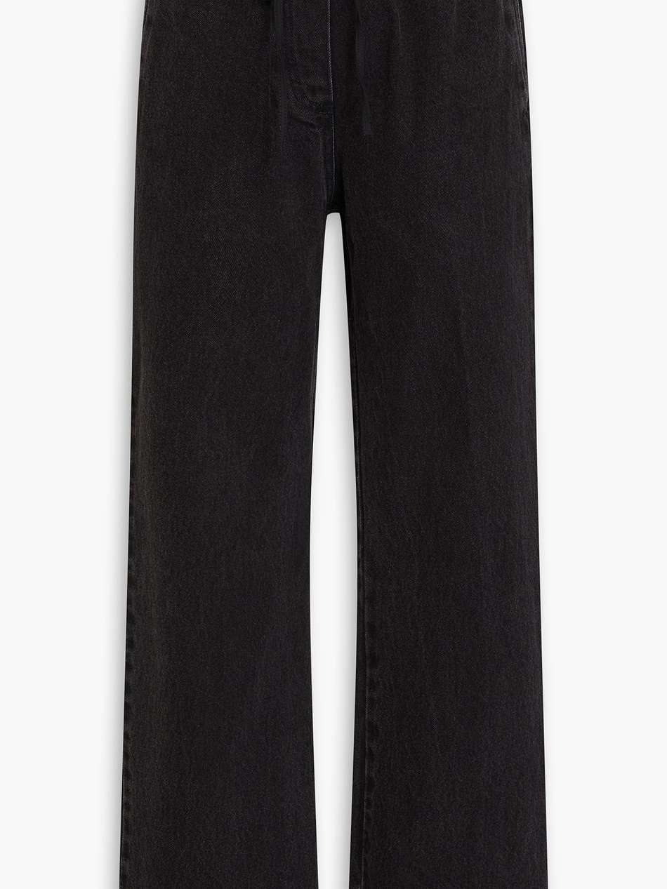 frayed high-rise straight-leg jeans