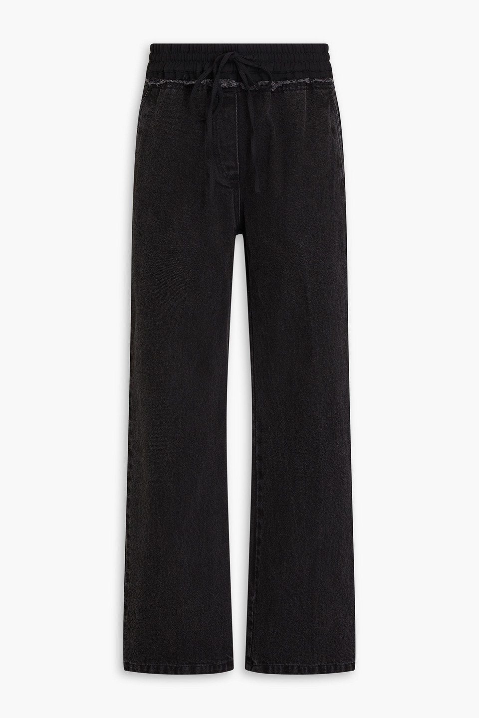 3.1 Phillip Lim Frayed High-rise Straight-leg Jeans In Black