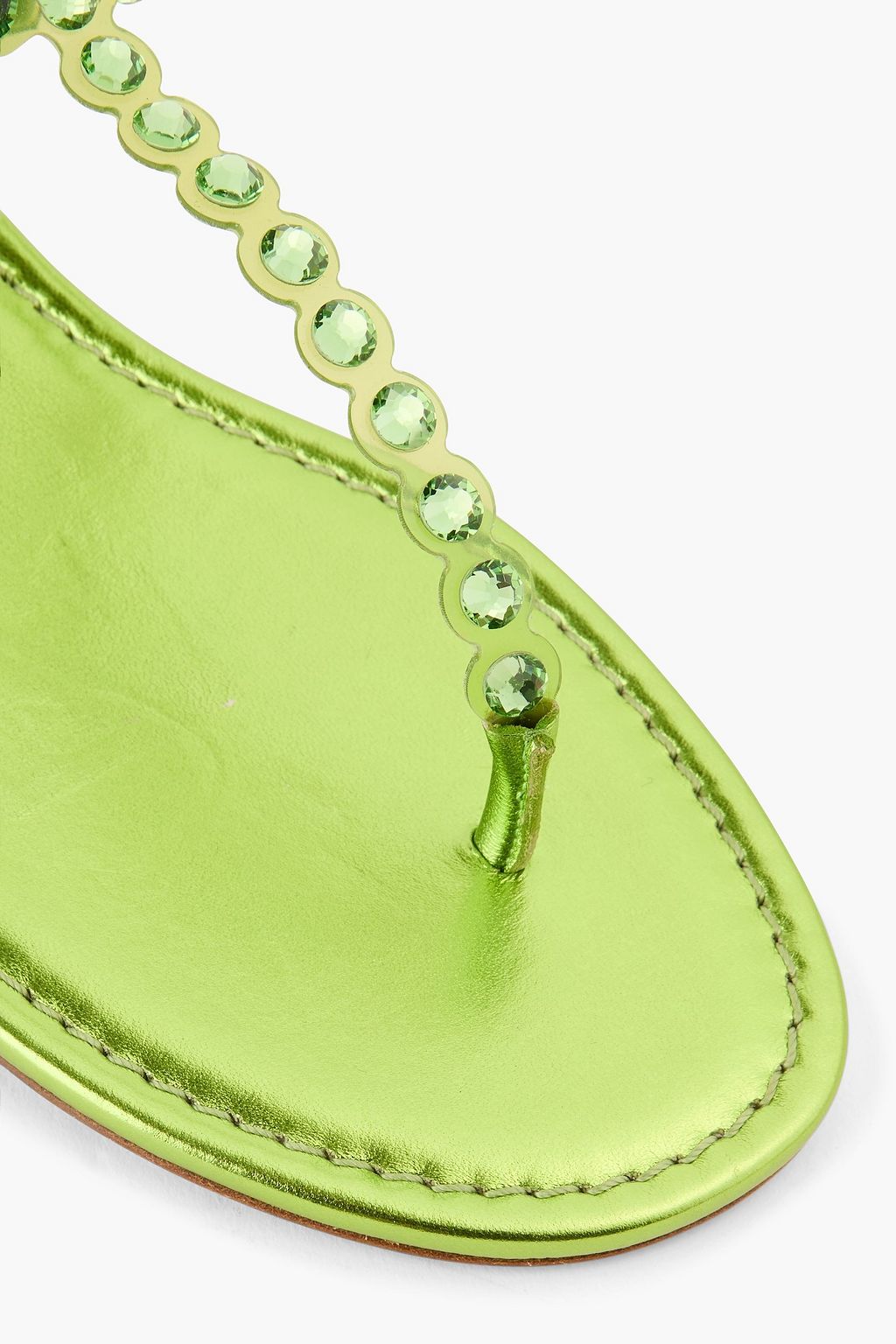 AQUAZZURA Crystal-embellished PVC and metallic leather sandals