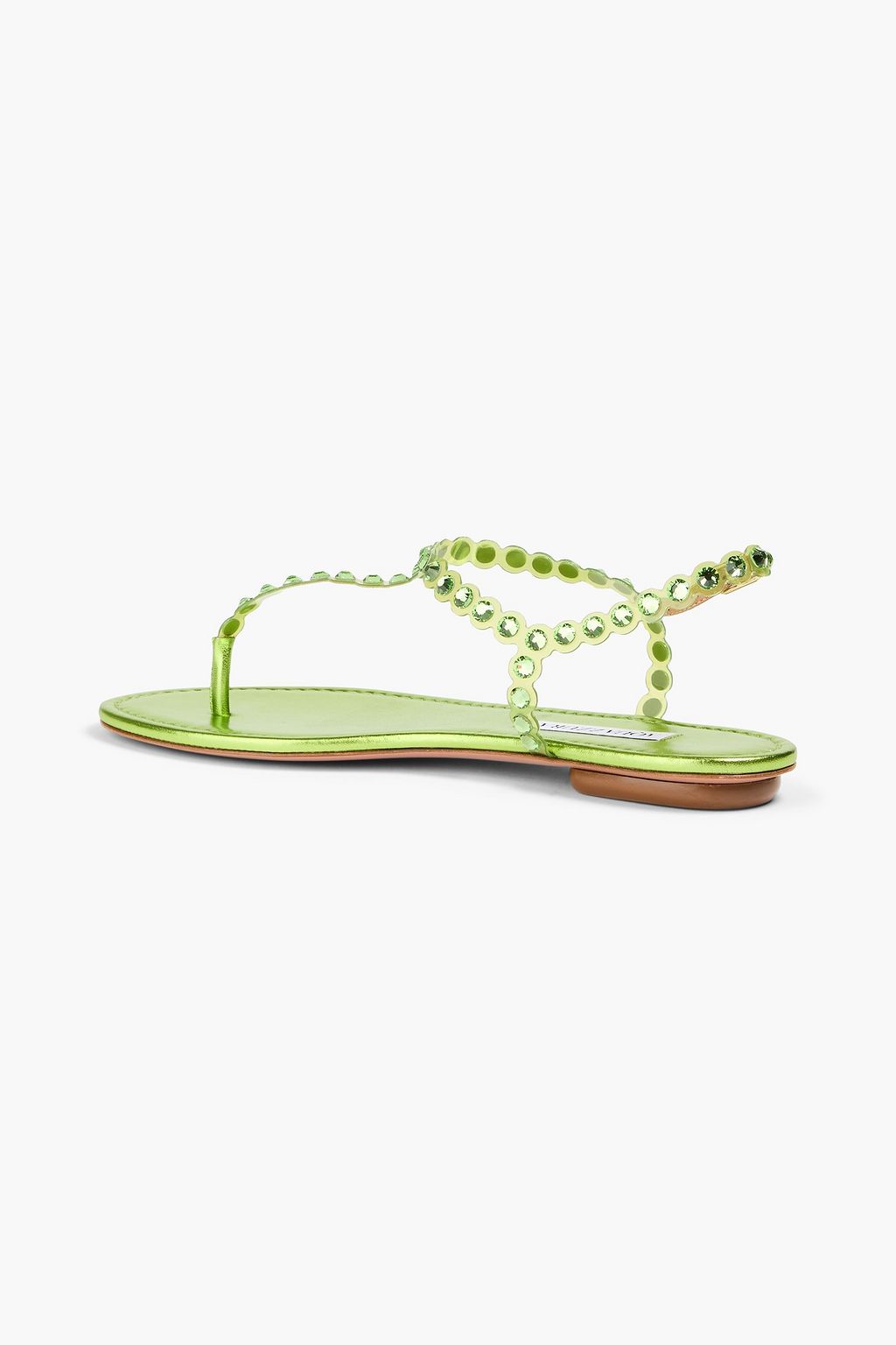 AQUAZZURA Crystal-embellished PVC and metallic leather sandals