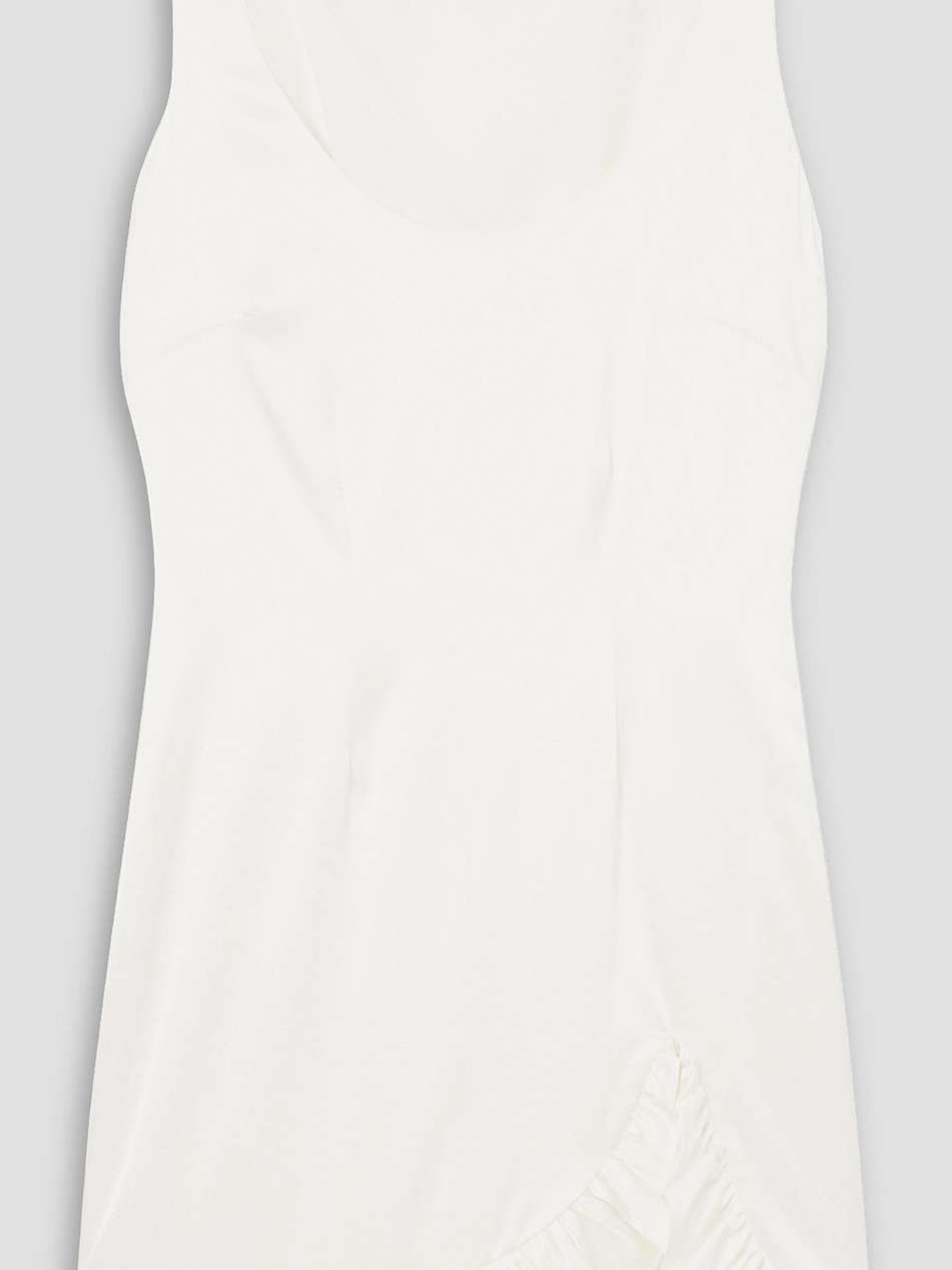 natalie ruffled stretch-silk charmeuse mini dress