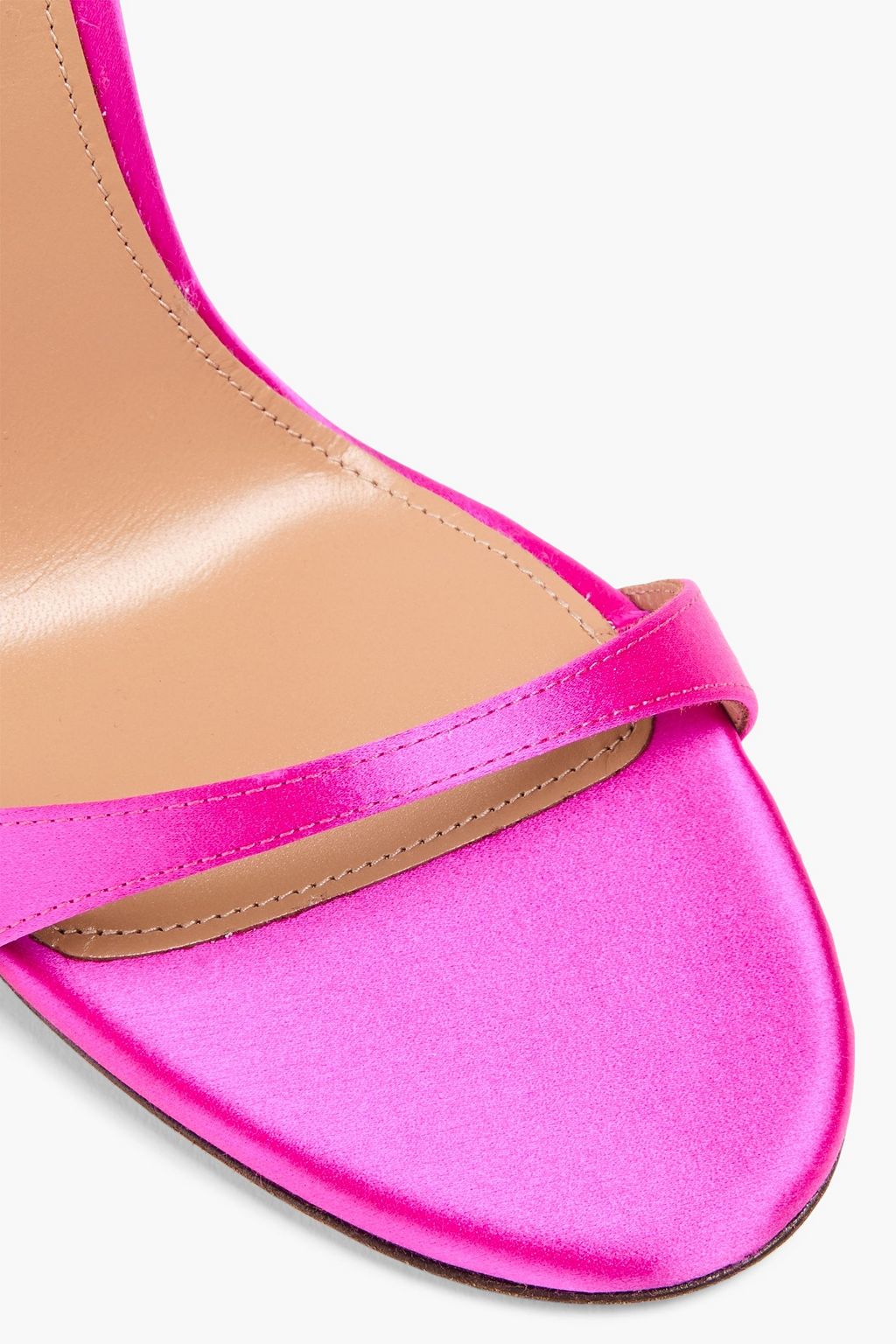 AQUAZZURA صندل من الساتان مزين بالكريستال