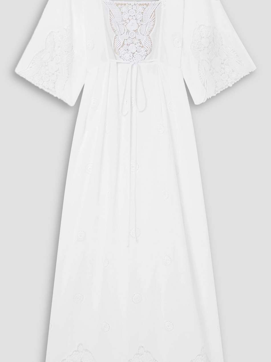 meredith open-back guipure lace-trimmed cotton maxi dress
