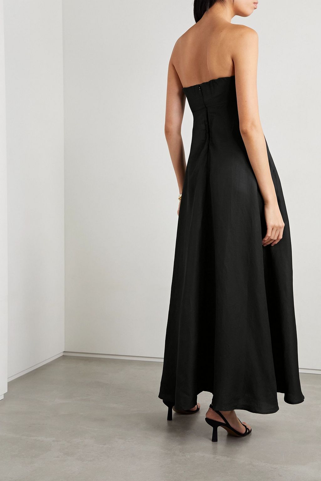 BONDI BORN Montenegro strapless woven maxi dress