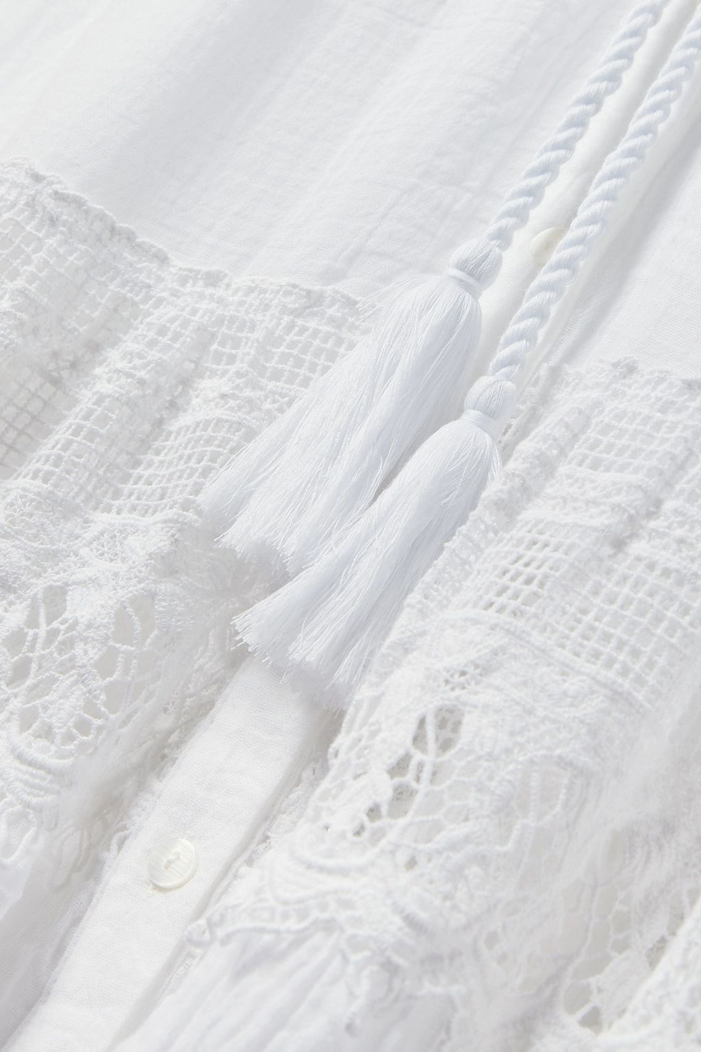 MIGUELINA Nolina lace-trimmed cotton-gauze midi dress
