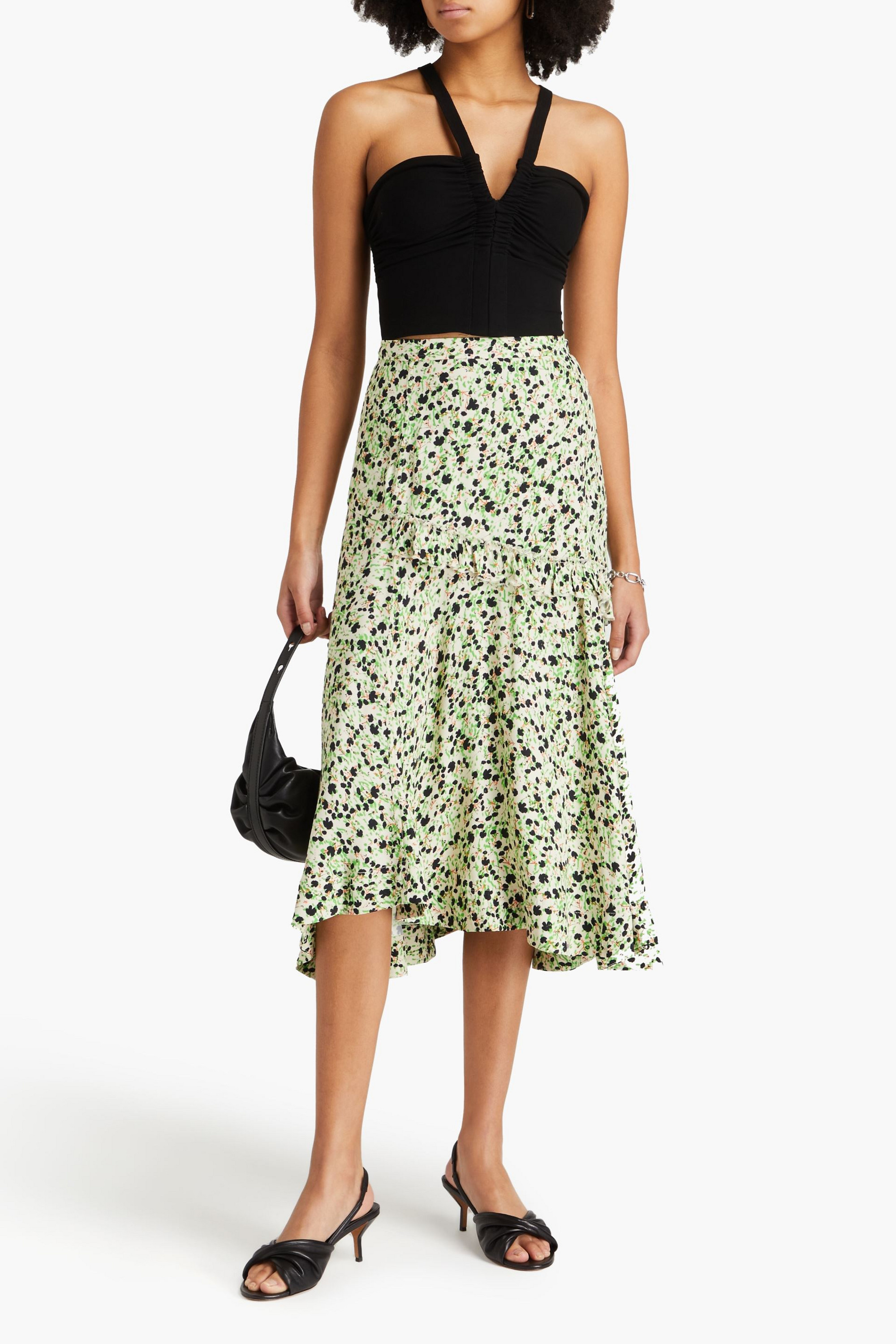 3.1 Phillip Lim Ruffled floral-print crepe midi skirt
