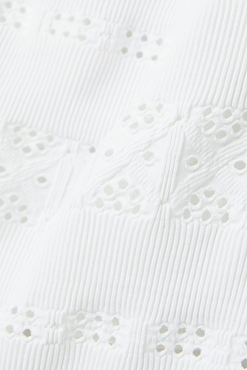L'ETOILE SPORT Ribbed stretch-jersey and broderie anglaise tank